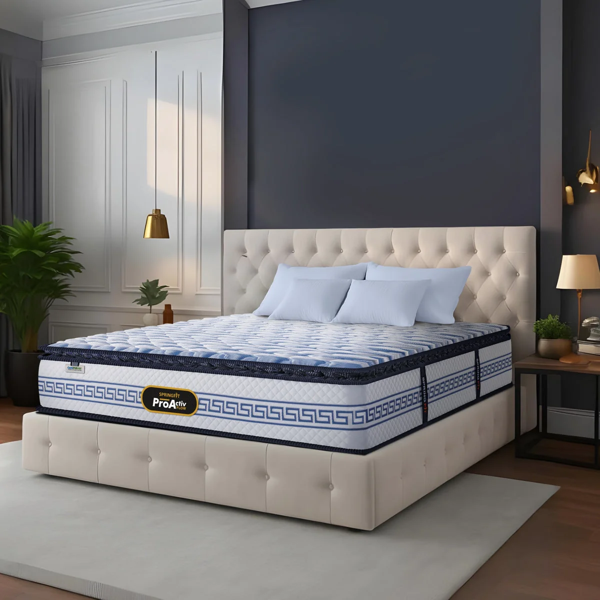 Springfit ProActiv Flow mattress in a softly lit bedroom