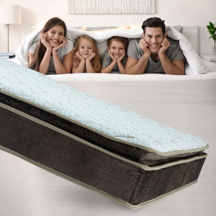 Contemporary mattress setup in customer bedroom