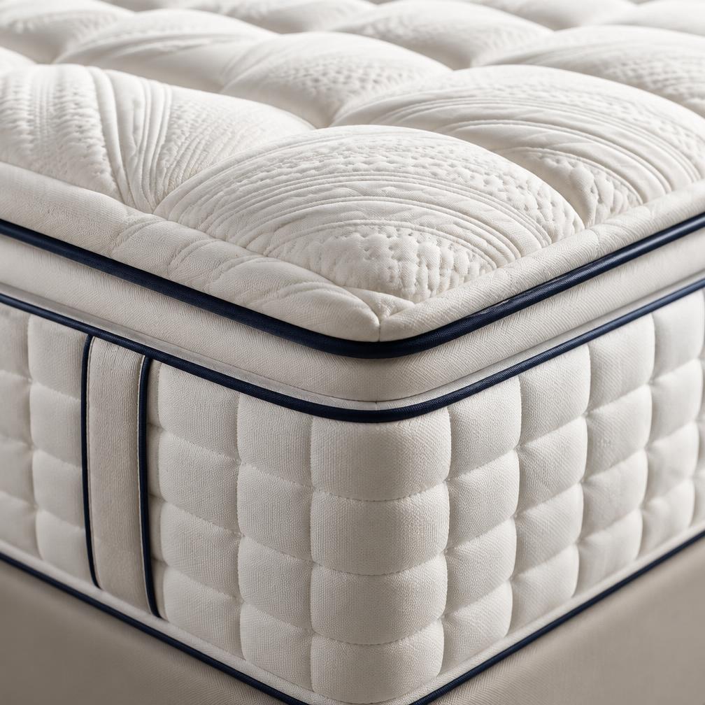 Quilted mattress fabric and finish